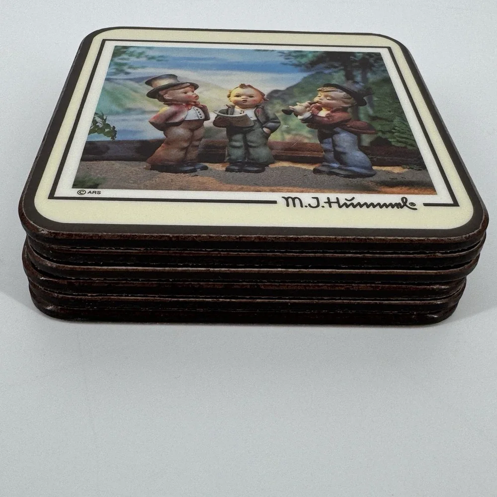 Vintage 1986 Hummel Coasters Set of 6 M.J. Hummel Papernell Made England Cottage